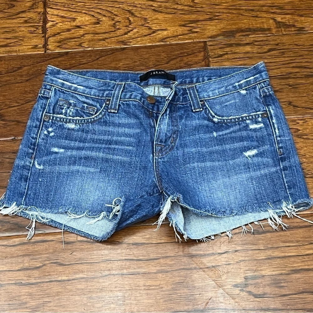 J brand distressed‎ libra wash denim shorts